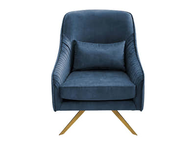 Velvet Swivel Accent Chair - Navy