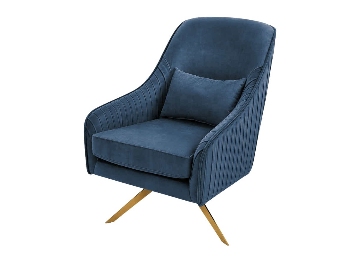 Velvet Swivel Accent Chair - Navy