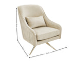 Velvet Swivel Accent Chair - Beige