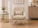 Velvet Swivel Accent Chair - Beige