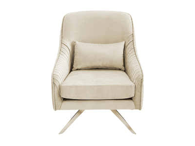 Velvet Swivel Accent Chair - Beige