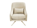 Velvet Swivel Accent Chair - Beige
