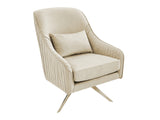 Velvet Swivel Accent Chair - Beige