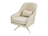 Velvet Swivel Accent Chair - Beige