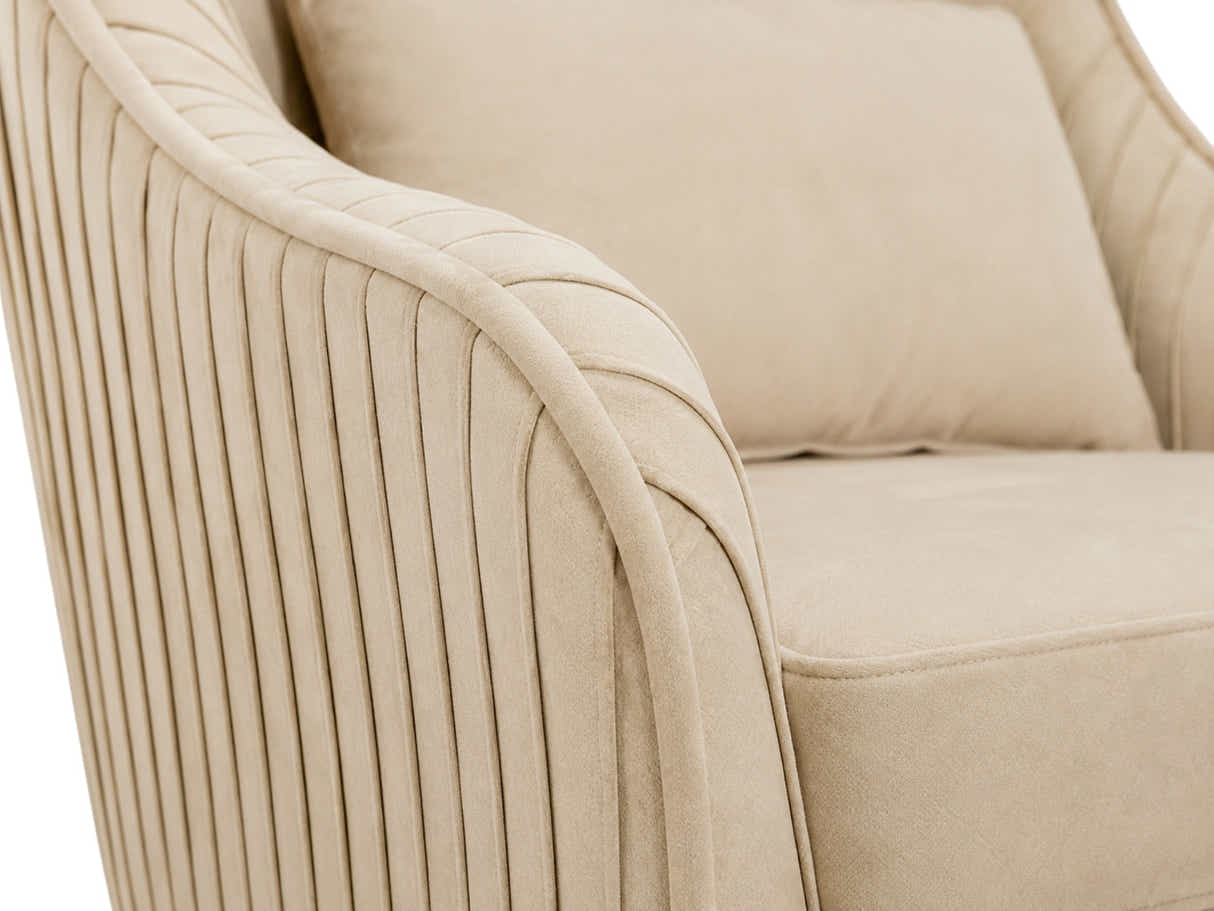 Velvet Swivel Accent Chair - Beige