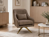 Velvet Swivel Accent Chair - Light Brown