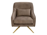 Velvet Swivel Accent Chair - Light Brown