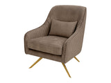 Velvet Swivel Accent Chair - Light Brown