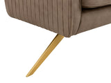 Velvet Swivel Accent Chair - Light Brown