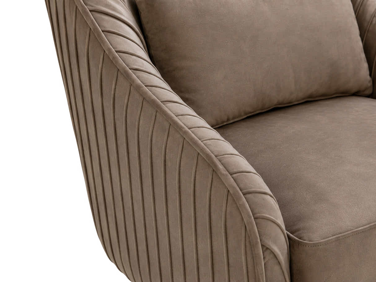 Velvet Swivel Accent Chair - Light Brown