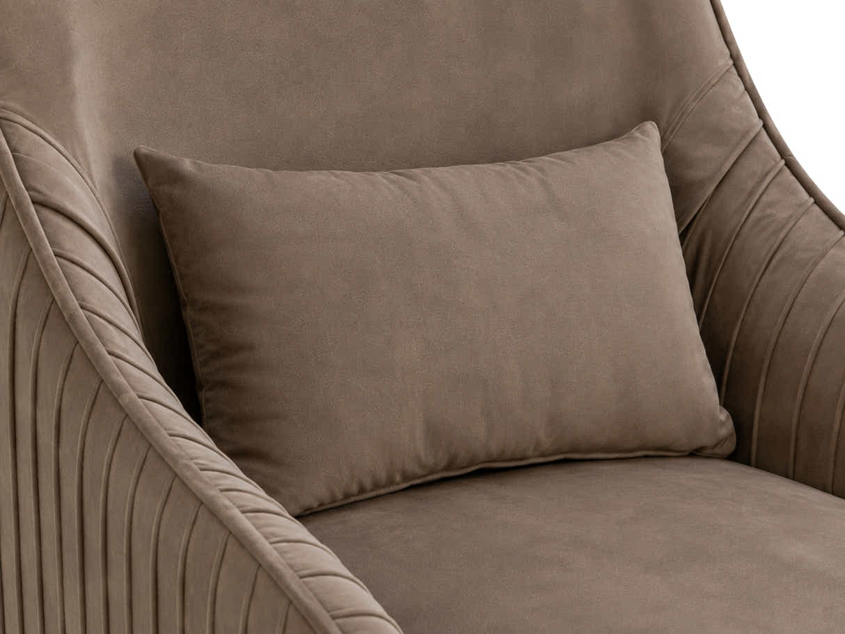 Velvet Swivel Accent Chair - Light Brown