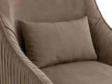 Velvet Swivel Accent Chair - Light Brown