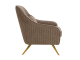 Velvet Swivel Accent Chair - Light Brown