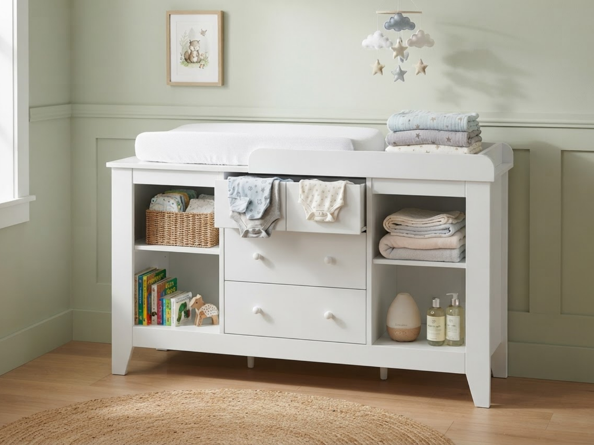 Wooden Nursery Change Table - White