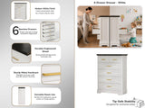 6-Drawer Dresser - White