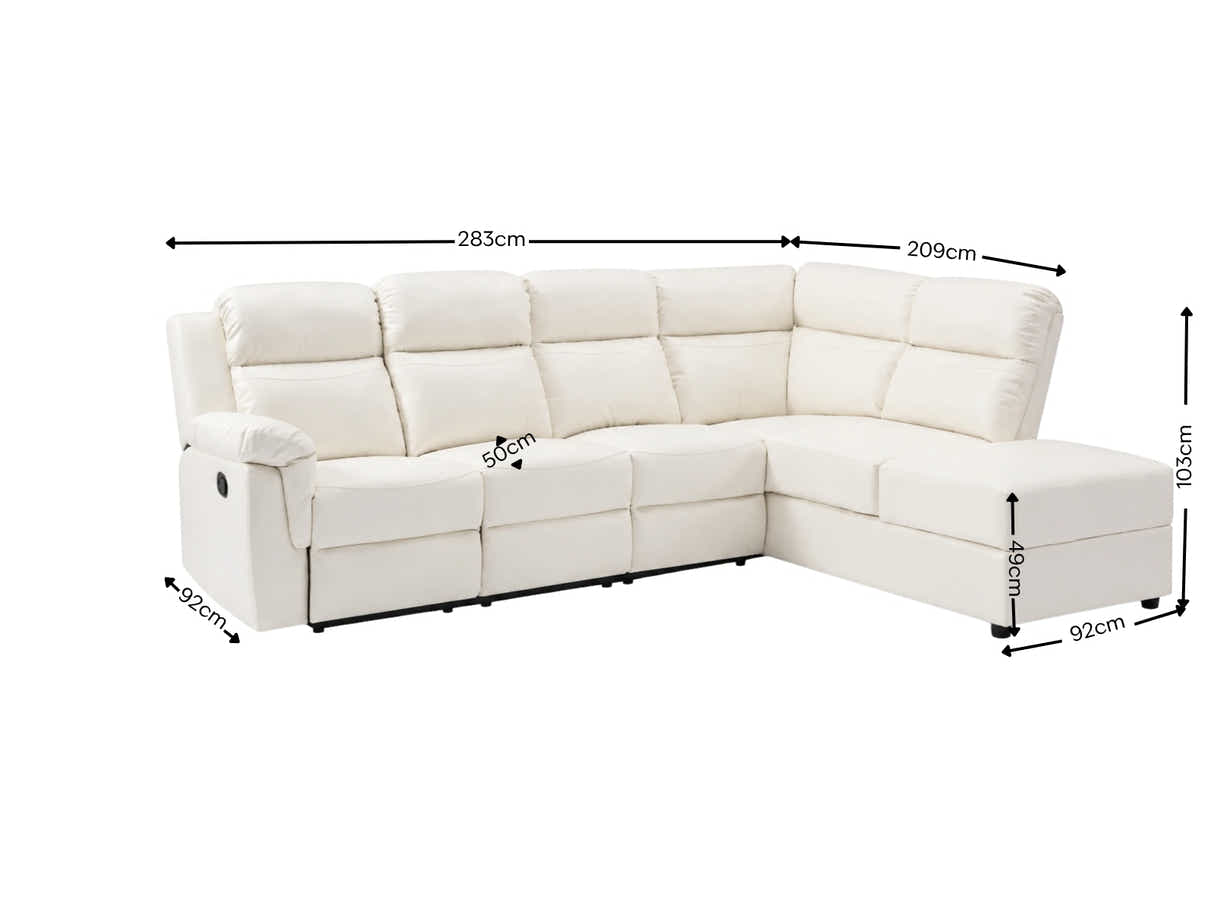 Ronae Corner Recliner Sofa PU - Beige