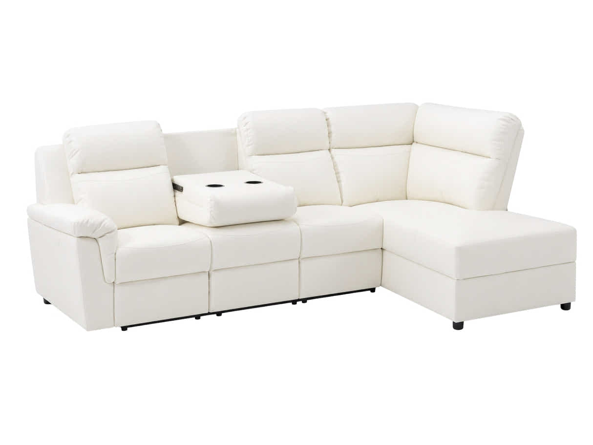Ronae Corner Recliner Sofa PU - Beige