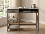 Writing Desk With Shelves Rustic Oak