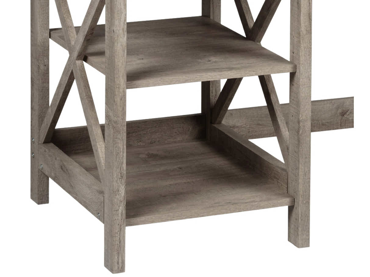Writing Desk With Shelves Rustic Oak
