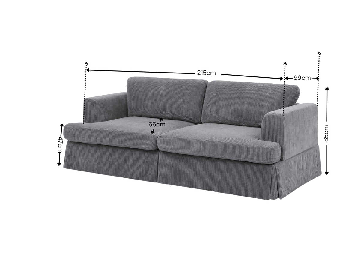 Levinson Corduroy Sofa - Grey