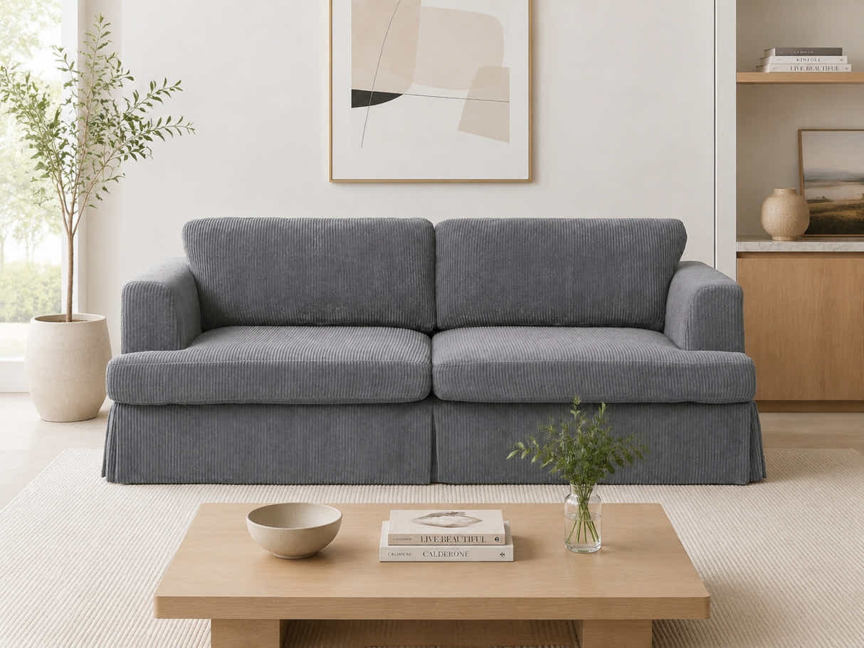 Levinson Corduroy Sofa - Grey