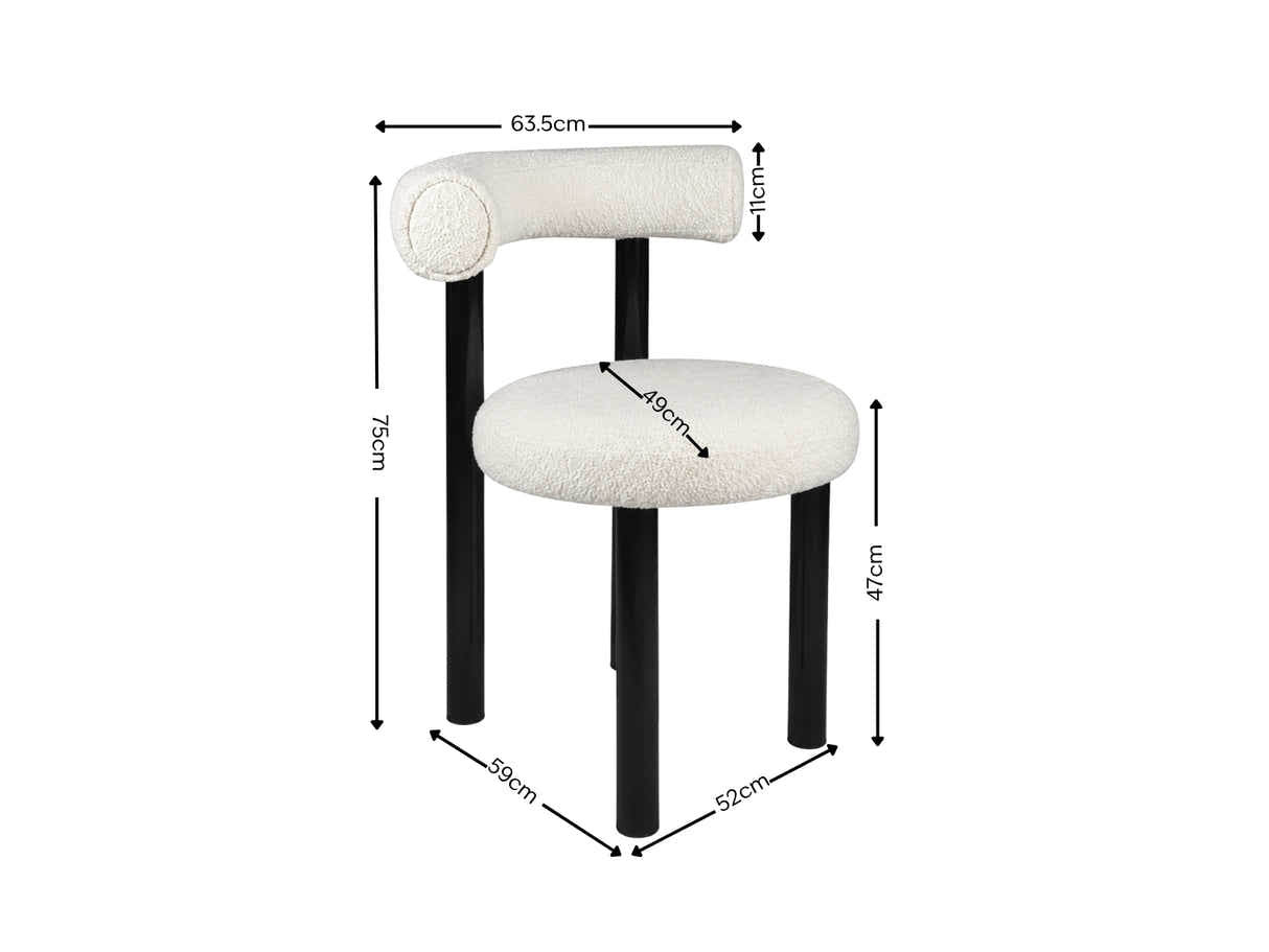Moira Ceramic Top Dining Table 179 cm & Boucle Velvet Dining Chair White - Set of 6