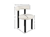 Moira Ceramic Top Dining Table 179 cm & Boucle Velvet Dining Chair White - Set of 6