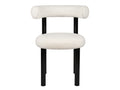 Boucle Velvet Dining Chair - White