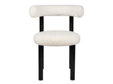 Moira Ceramic Top Dining Table 179 cm & Boucle Velvet Dining Chair White - Set of 6
