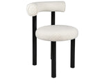 Moira Ceramic Top Dining Table 179 cm & Boucle Velvet Dining Chair White - Set of 6