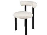 Moira Ceramic Top Dining Table 179 cm & Boucle Velvet Dining Chair White - Set of 6