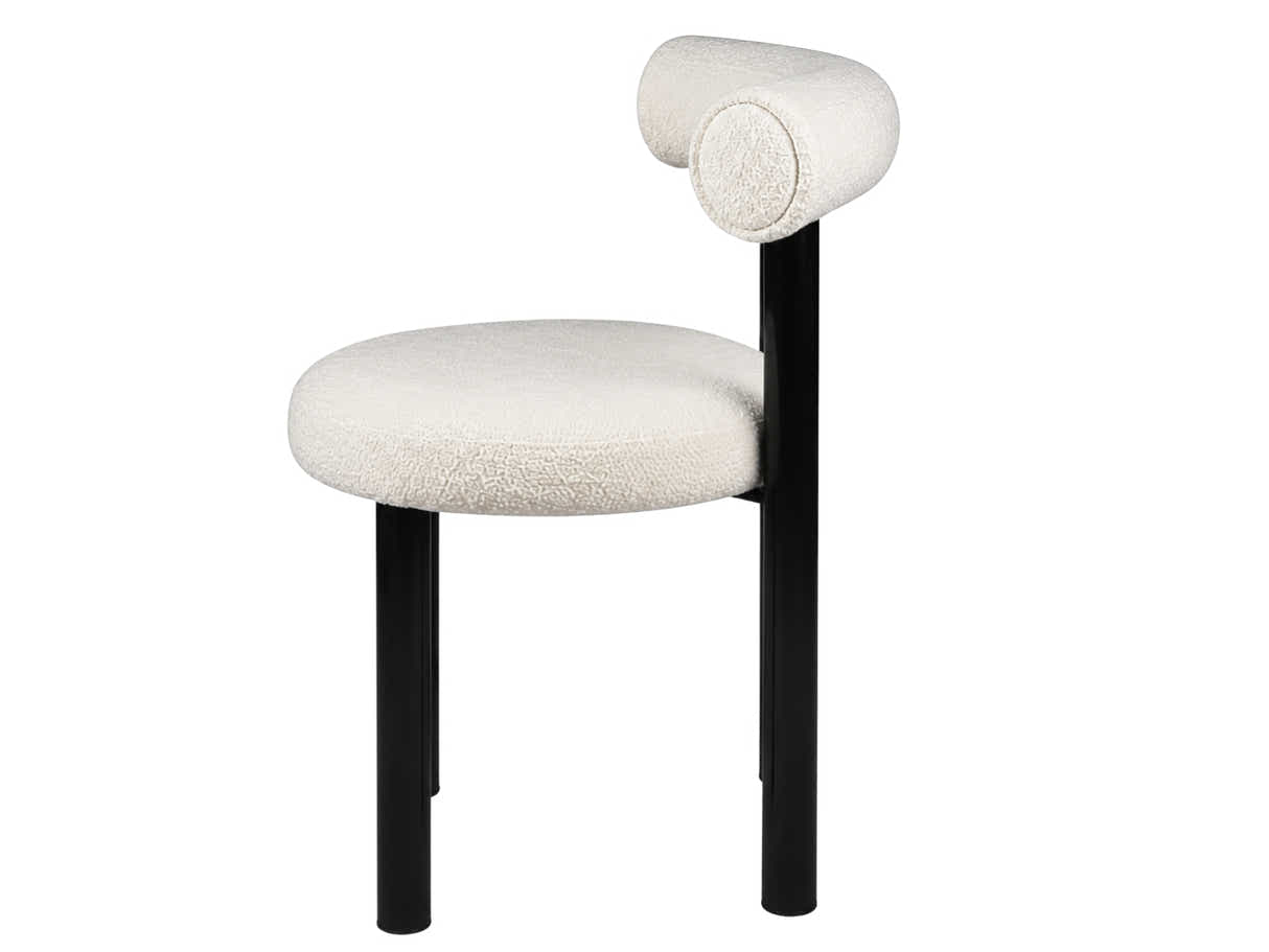 Moira Ceramic Top Dining Table 179 cm & Boucle Velvet Dining Chair White - Set of 6