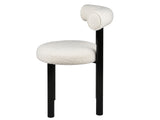 Moira Ceramic Top Dining Table 179 cm & Boucle Velvet Dining Chair White - Set of 6