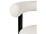 Elsie Round Dining Table 110 cm & Boucle Velvet Dining Chair White - Set of 4