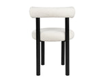 Moira Ceramic Top Dining Table 179 cm & Boucle Velvet Dining Chair White - Set of 6