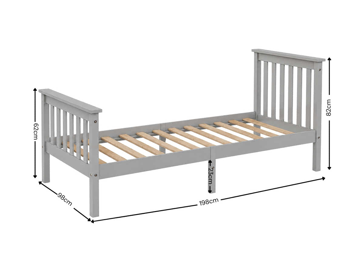 Hampshire Bed Frame Grey - Single
