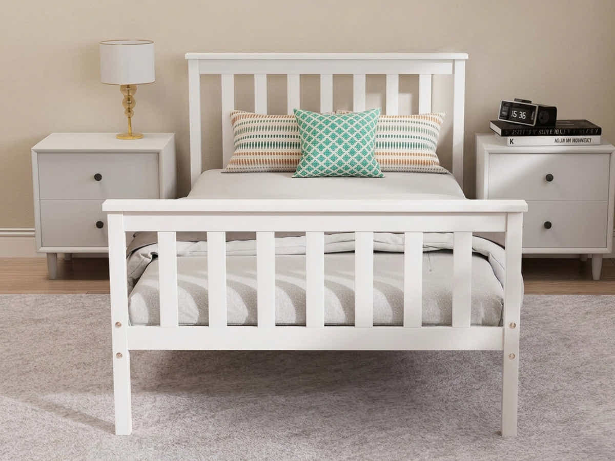 Hampshire Bed Frame White - King Single