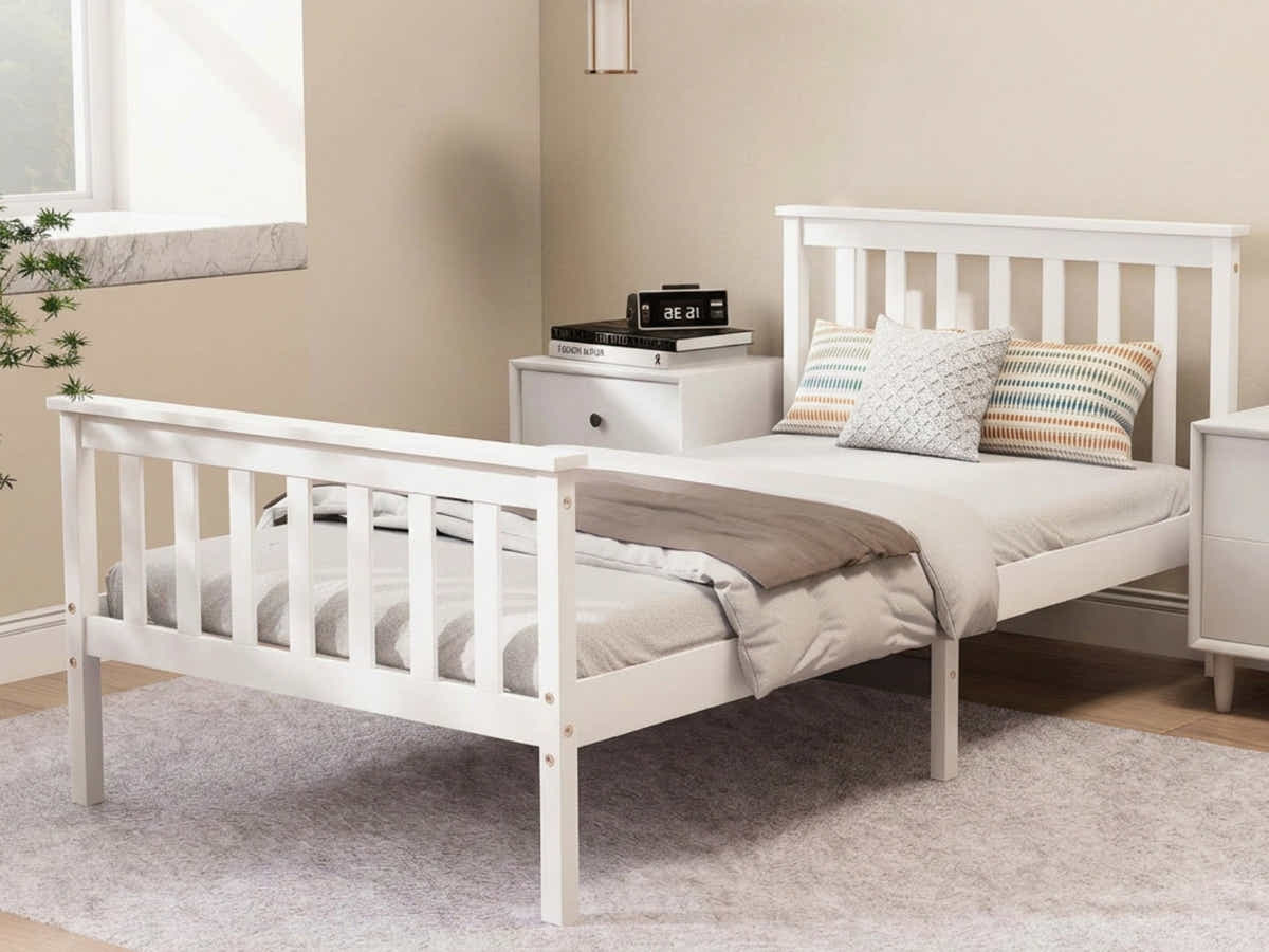 Hampshire Bed Frame White - King Single