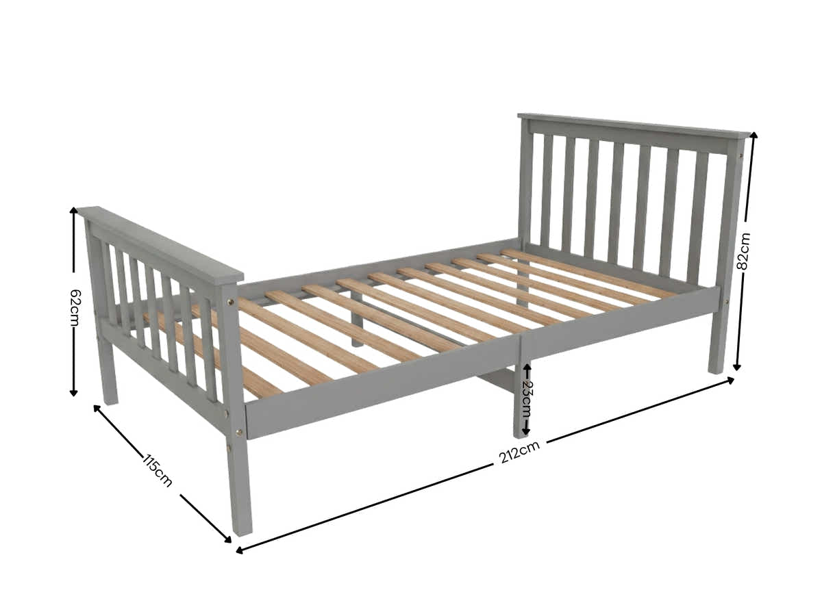 Hampshire Bed Frame King Single - Grey