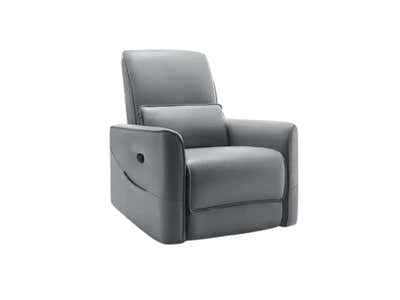 Rodger Air Leather Manual Recliner Chair - Grey