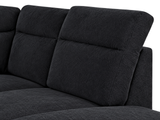 Delano Sectional Linen Sofa with Right Chaise - Black