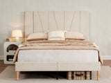 Jervis Linen Bed Frame Beige - Queen