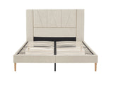 Jervis Linen Bed Frame Beige - Queen