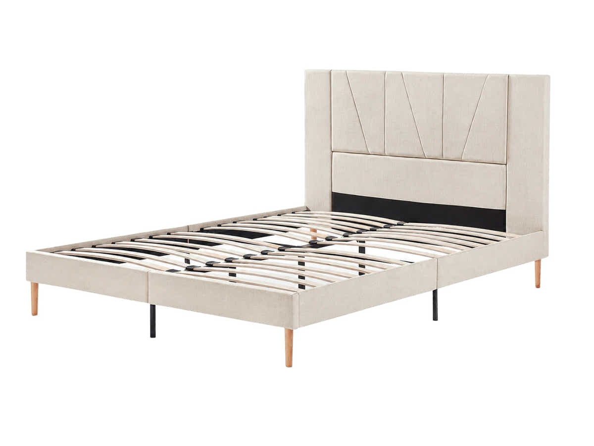 Jervis Linen Bed Frame Beige - Queen