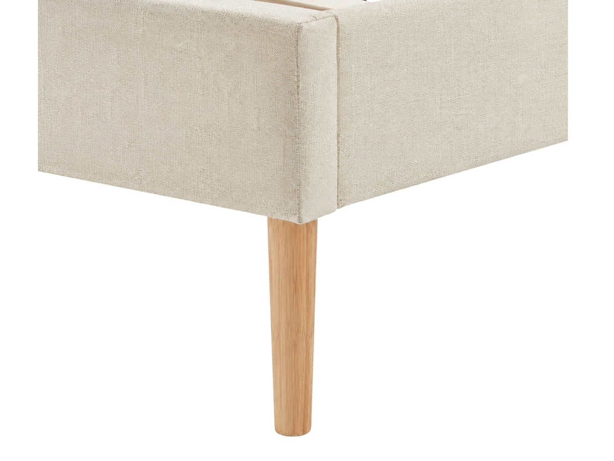 Jervis Linen Bed Frame Beige - Queen
