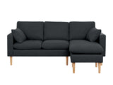 Darius Corner Sofa Linen - Black