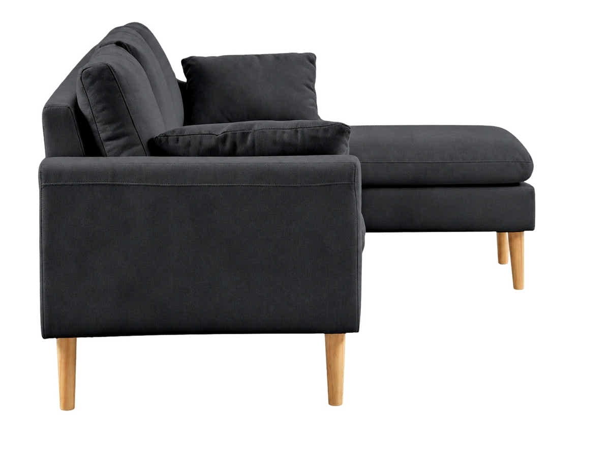 Darius Corner Sofa Linen - Black