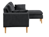 Darius Corner Sofa Linen - Black