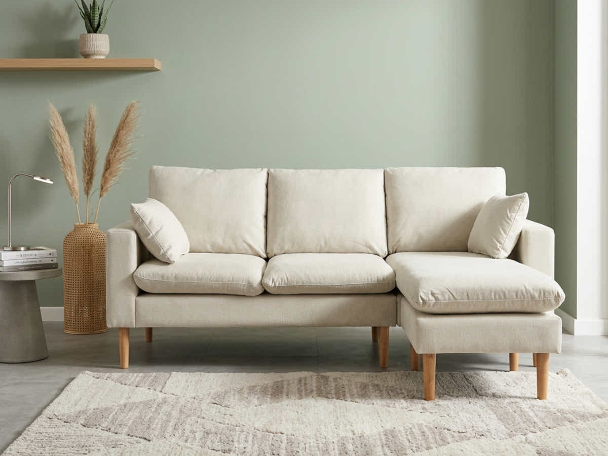 Darius Corner Sofa Linen - Cream