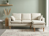 Darius Corner Sofa Linen - Cream